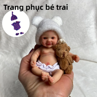 Búp Bê Tái Sinh Bằng Silicon Cọ Mini 14-15cm - Búp Bê Bebe Linh Hoạt Có Thể Giặt Được Bằng Cảm Ứng M