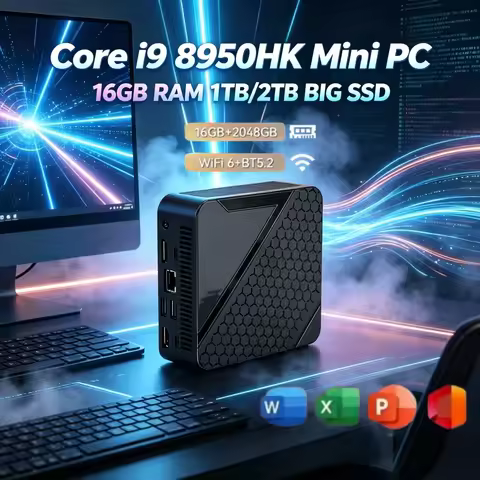 Core I9 8950HK Lightweight Stable Mini PC 2026 Portable 16GB RAM 1TB 2TB Big SSD Gaming Business Des