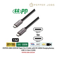 PEPPER JOBS C2CE1M Type-C To C Cable With PD 100W Charging &Amp; USB 3.1 Gen 2 (1M)