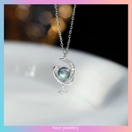 Space Planet Necklace S925 Silver Necklace Women Necklace Rantai Leher Perempuan Rantai 925 Silver W