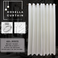 A14 - Ready-Made 85% Blackout Curtain WHITE, Langsir Siap Jahit. LANGSIR KAIN TEBAL! ( FREE HOOK/RING )