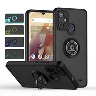 For  ZTE Blade A52 Armor Shockproof Case Ring Stand Protection Back Cover