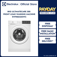Electrolux EWF8024D3WC 8kg UltimateCare 300 Front Load Washing Machine with 2 Years Warranty