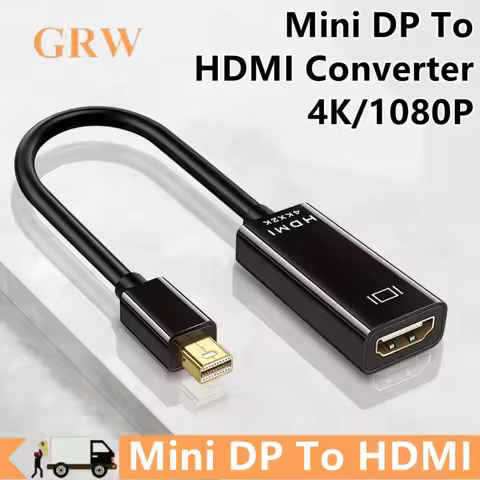 4K Mini DisplayPort to HDMI-compatible Adapter Male Mini DP to Female HDMI-Compatible Cable Converte