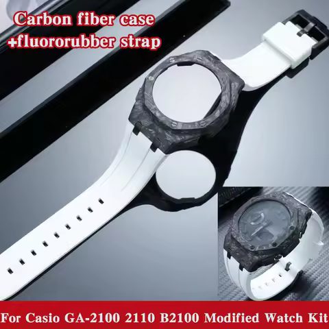 GA2100 Mod Kit For Casio G-SHOCK GA-2100/GA2110 GA-B2100 Modified FKM Strap CasiOak GA2110 Carbon Fi