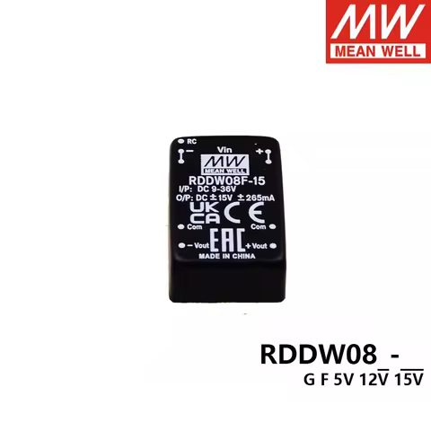 MEAN WELL Power Supply RDDW08G/RDDW08F-05/12/15V 8W module Railway DC-DC Converter 03