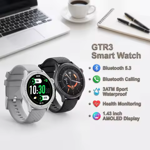 GTR3 Smart Watch Men 1.43 Inch AMOLED Screen AI Sleep Analysis Sport Watches Heart Rate Monitor NFC 