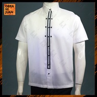 Obra ni Juan Inno Fit (Regular Fit) Polo Barong With Print - White (#0835)