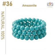 #36【Ready Stock 100% Amazonite】Gelang Krystal Asli Amazonite Biru