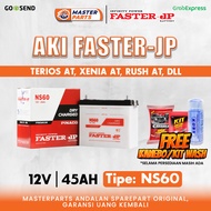 Aki Faster JP NS60 12V 45Ah untuk Daihatsu Terios AT Xenia AT.