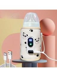 21檔可調節嬰兒奶瓶暖器USB兒童水杯奶瓶加熱器戶外便攜車旅行保溫套，僅能保溫熱水而不能加熱冷水