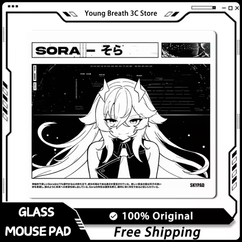 Skypad SORA Glass Gaming Mouse Pad Mat Tempered YUME Smooth Frosted Surface Desk Upgrade FPS Office 