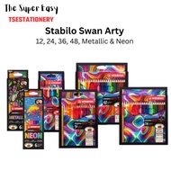 Stabilo Swans Arty 12 Long 24 Long 36 Long 48 Long Neon / Metallic Colour / Color Pencil Pensel Warn
