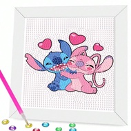 1PC DIY 5D Stitch And Angel Diamond Painting Kit - Classic Cartoon Disney Character Theme, Round Dia