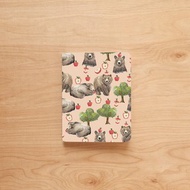 小筆記本，灰熊吃蘋果圖案