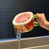 [Kitchen Goods] Dopamine Drain Basket Wash Fruit Double-Layer Multifunctional Food Grade Fruit Baske