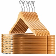 10 Diwali wooden clothes hangers in yellow with beautiful, durable natural wood horizontal bars