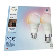 Philips Hue White & Color 806lm Essential B22 Smart Bulb (2 Pack), 929004269602
