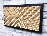 木牆藝術 - 天然木材 - 聲音擴散器 - 吸音板 - 男士禮物