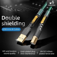 ATAUDIO usb dac cable type A-B C-B plug hifi Stereo cable OCC Data audio digital Cable for mobile ph