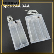 5pcs white Transparent 2/3 solt AA 3V 4.5V Battery Holder Box Case With Switch AA 2XAA 3XAA 2AA for 