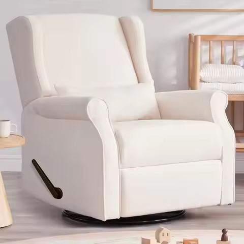 Nursery Swivel Glider Recliner,Rocking Chair Nursery with Footrest,Rocking Recliner Chair for Nurser