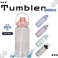 Tumbler 2000ML / 2L Water Tumbler Bottle High Quality & Durable w/ Straw Every Day Use Kids & Adults