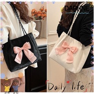 DAPHNE Hand Bag, Bowknot Braid Strap Shoulder Bag, Solid Color Ballet Style Underarm Bag