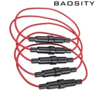 [Baosity] 5 Pieces Fuse Holder 18 Gauge AWG Wire 250V Black Universal 5x20mm 7