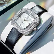 OLEVS 5512 Quartz Women Fashion Watch Gift Square-dial Leather Watchband Wristwatch