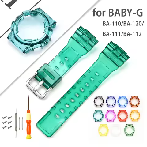 for Casio BABY-G BA-110 BA-120 BA-125 BA-130 BA-111 BA-112 Transparent TPU Resin Case Strap Men Wome