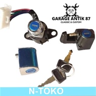 Kunci set key set kunci kontak kunci stang helmet holder honda c70 Aksesoris Sparepart Motor Classic