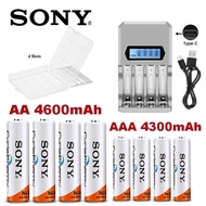 Sony Rechargeable Battery AA AAA 9V GP Charger 1.2V Ni-MH 4600mAh 4300mAH Authentic FREE Battery Cas