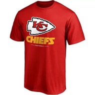Men Summer NFL NFL NFL Rugby League Chiefs Kansas City Chiefs Pure Cotton Breathable Short-Sleeved S