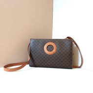 【特選貨品】稀有中古二手Celine皮革圓環包側背孭斜單肩手袋小包