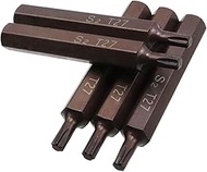 Rannb T27 Torx Screwdriver Bit Set 6 Point Star Bits 3" Length with Hex Shank Screw Driver Kit Tools