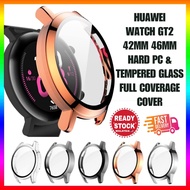 Huawei Watch GT 2 42mm 46mm Hard PC With Tempered Glass Cover Full Coverage Cover Huawei Watch GT 2 