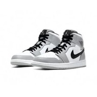 NIKE Air Jordan 1 Mid Light Smoke Grey 灰白 煙灰 黑勾 高筒 男鞋(554724-092)