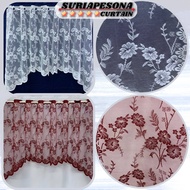 Ready Stock Skirting Curtain (ROD SAHAJA)!!Anak Langsir(W)62"x(H)29" /Langsir Dapur Pendek /Langsir Tingkap. 1HELAI SAHAJA. MATERIAL LACE. Sesuai Untuk Tingkap Dapur Lebar 150CM