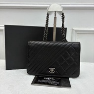 Chanel boy woc黑色銀扣