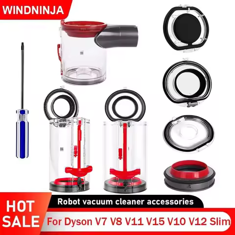 Dust Bin For Dyson V7 V8 V11 V15 V10 V12 Slim Vacuum Cleaner Replacement Canister Bin Dust Tank Seal