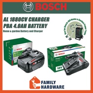 BOSCH Home and Garden PBA 18V 4.0AH Battery AL 1880CV 18V Charger 1600A011T8 1600A011U0