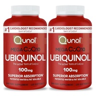 Qunol Mega Ubiquinol 100mg CoQ10, Superior Absorption, Patented Water and Fat Soluble Natural  QUNOL