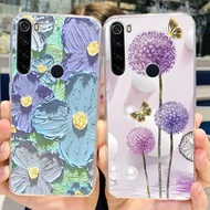 เคสสำหรับ Xiaomi Redmi Note 8 8T เคส Redmi Note 8 Pro ฝาครอบทารูปดอกไม้หลากสีนิ่มบางเคสโทรศัพท์