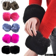 SIMULR Faux Fur Wrist Cuffs for Wool Coat & Jackets Windproof Women's Fashion Arm Warmer