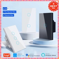 2025 Smart Wifi Touch Switch Smart Home 1/2/3/4 4Gang 100-240V Light Switch Works with Alexa Hey Goo