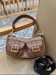 順豐包郵 全新COACH/蔻馳中古腋下法棍包麻將包