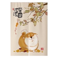 Chinese style bedroom room Partition door curtain Entrance short divide door curtain with rod Cute animals Bathroom Kitchen living room Hanging Half Blackout Door Curtain pole