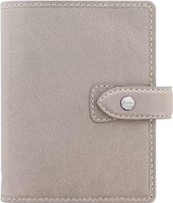 Filofax Malden Organizer, Pocket Size, Stone - Tactile, Full Grain Buffalo Leather, Six Rings, with Cotton Cream Week-to-View Calendar Diary, Multilingual, 2024 (C025812-24)