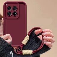 For OnePlus 12 Case OnePlus 12 Phone Case Weaving lanyard Cover Skin Feel Protection Shockproof case